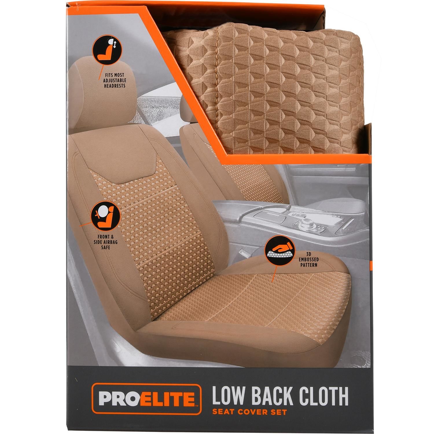 Kraco Tan Princeton Low Back Seat Cover 2 Piece