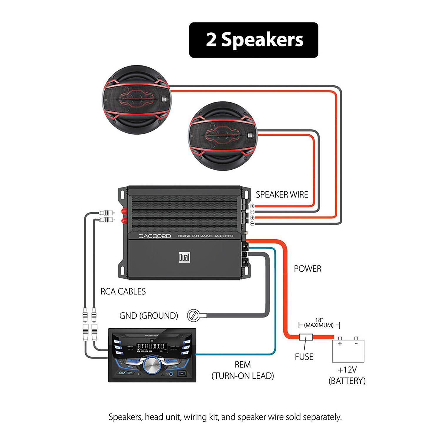 Dual Electronics 2 Channel Class D Digital Amplifier