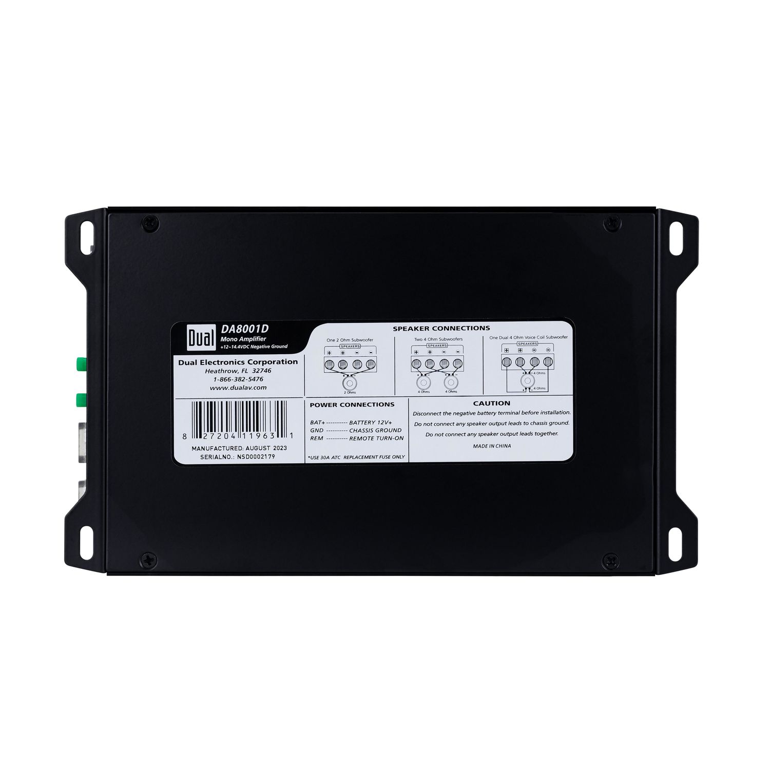 Dual Audio 1,000 Watts Digital Mono Amplifier