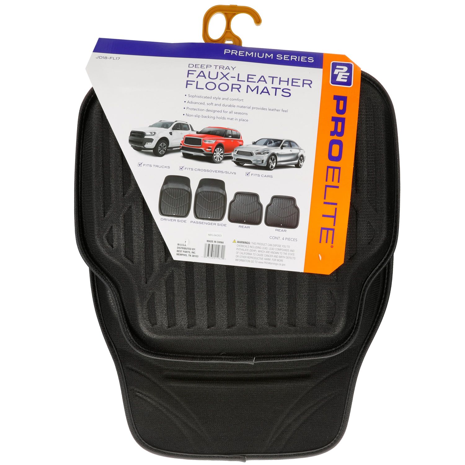 ProElite Faux Leather Floor Mats 4 Piece