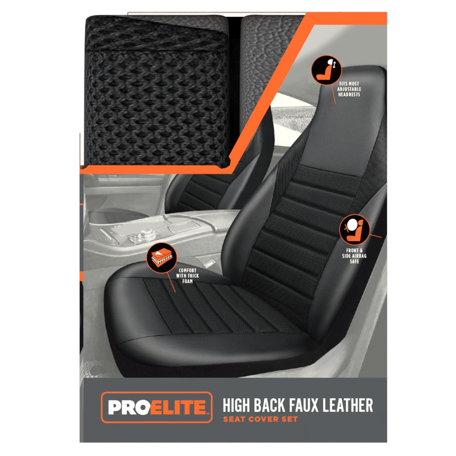 Proelite faux deals leather seat covers