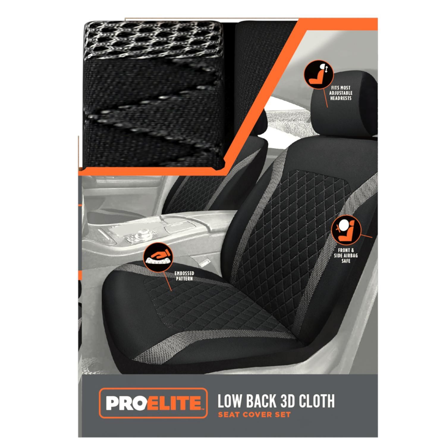 ProElite Reno Black Low Back Universal Seat Cover at AutoZone 150602