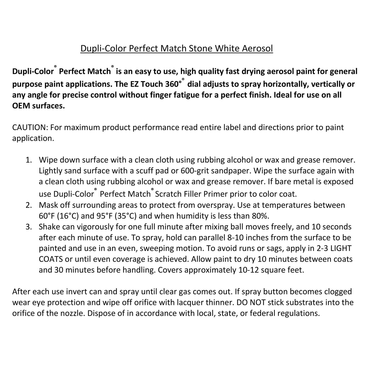 Dupli-Color Stone White Paint