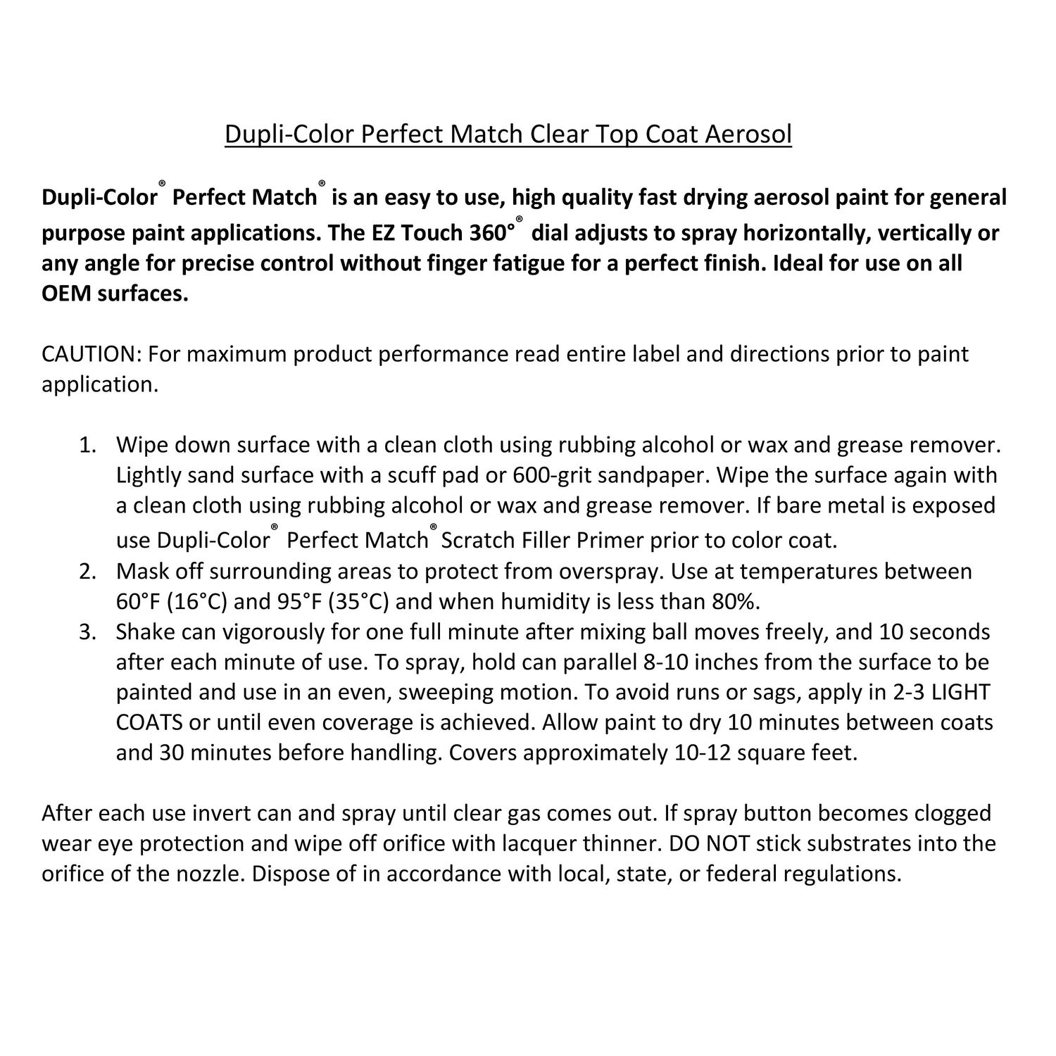 Dupli-Color Perfect Match Touch Up Paint BCL0125