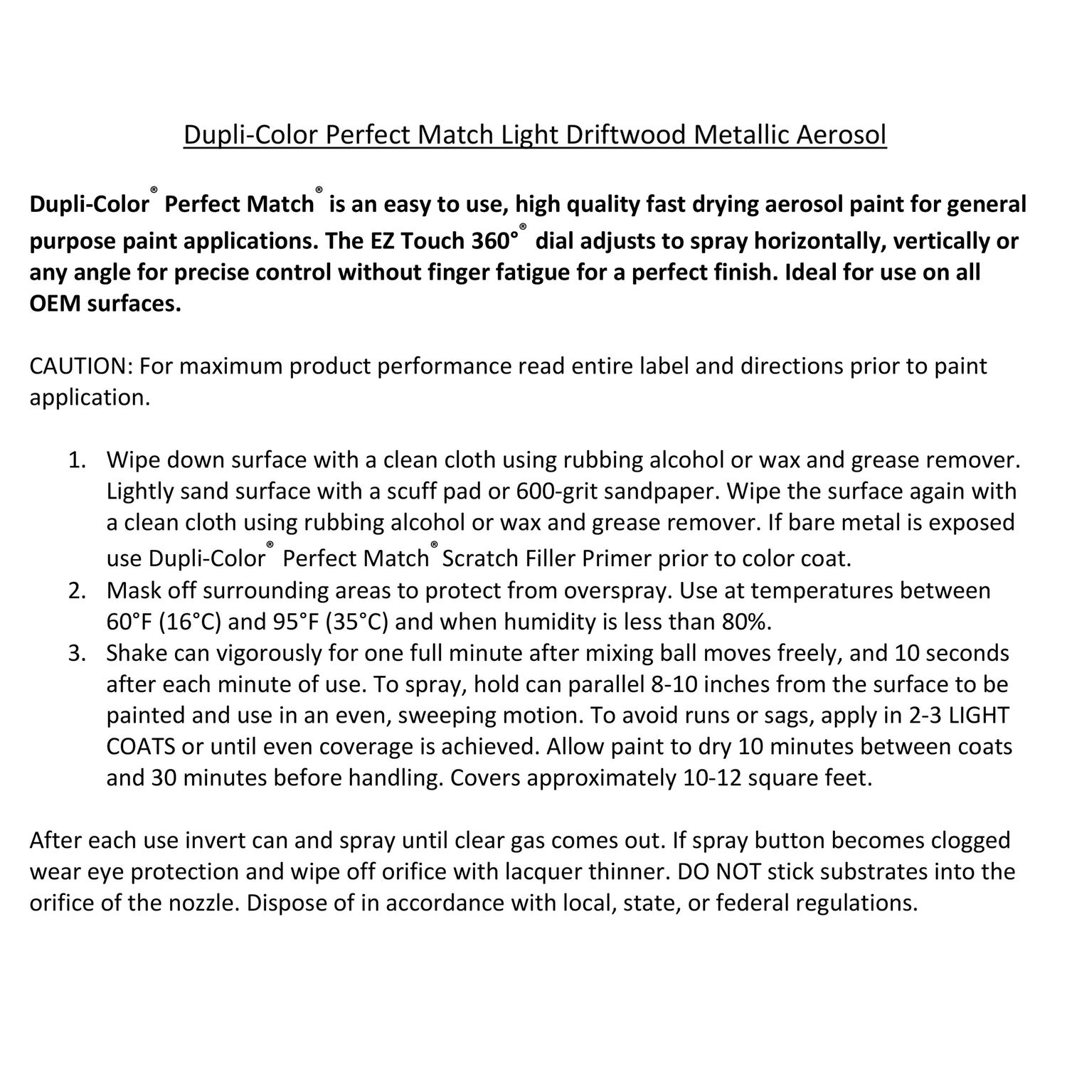 Dupli-Color Perfect Match Touch Up Paint BGM0457