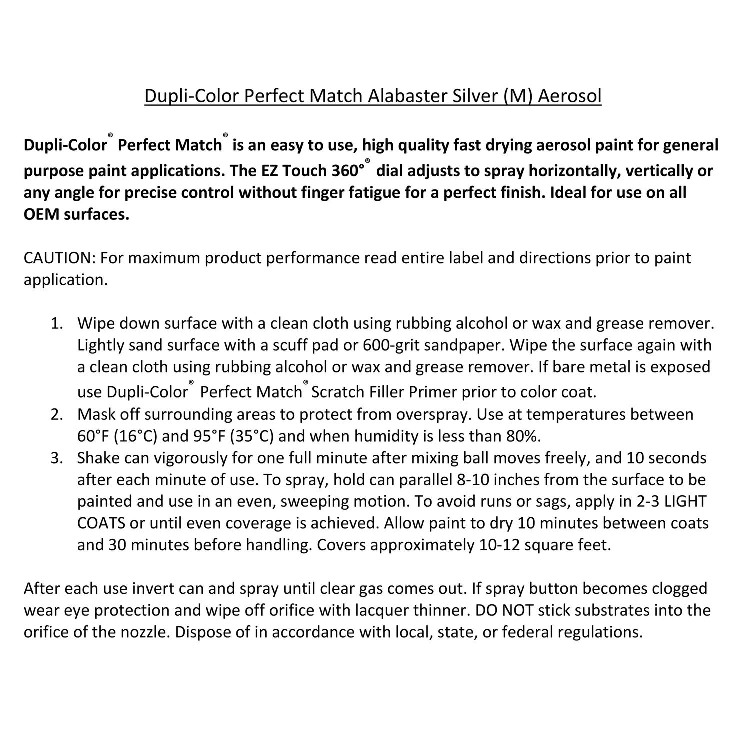 Dupli-Color Perfect Match Touch Up Paint BHA0987