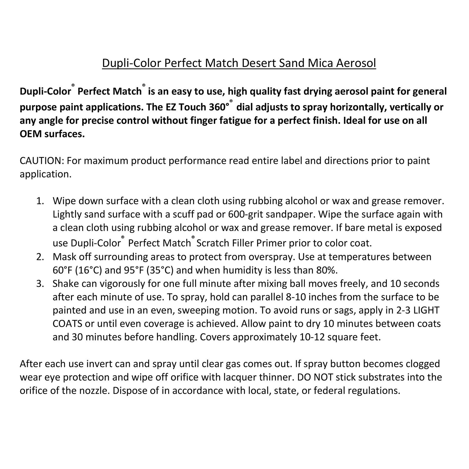 Dupli-Color Desert Sand Mica Paint