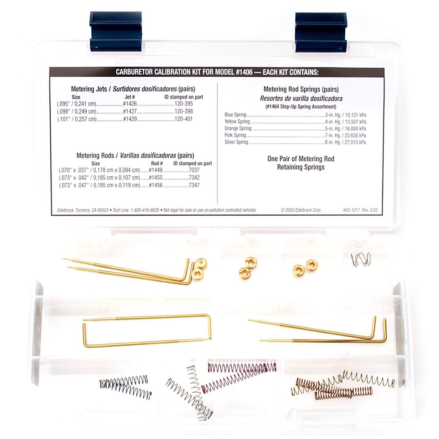 Edelbrock Carburetor Calibration Kit 1487