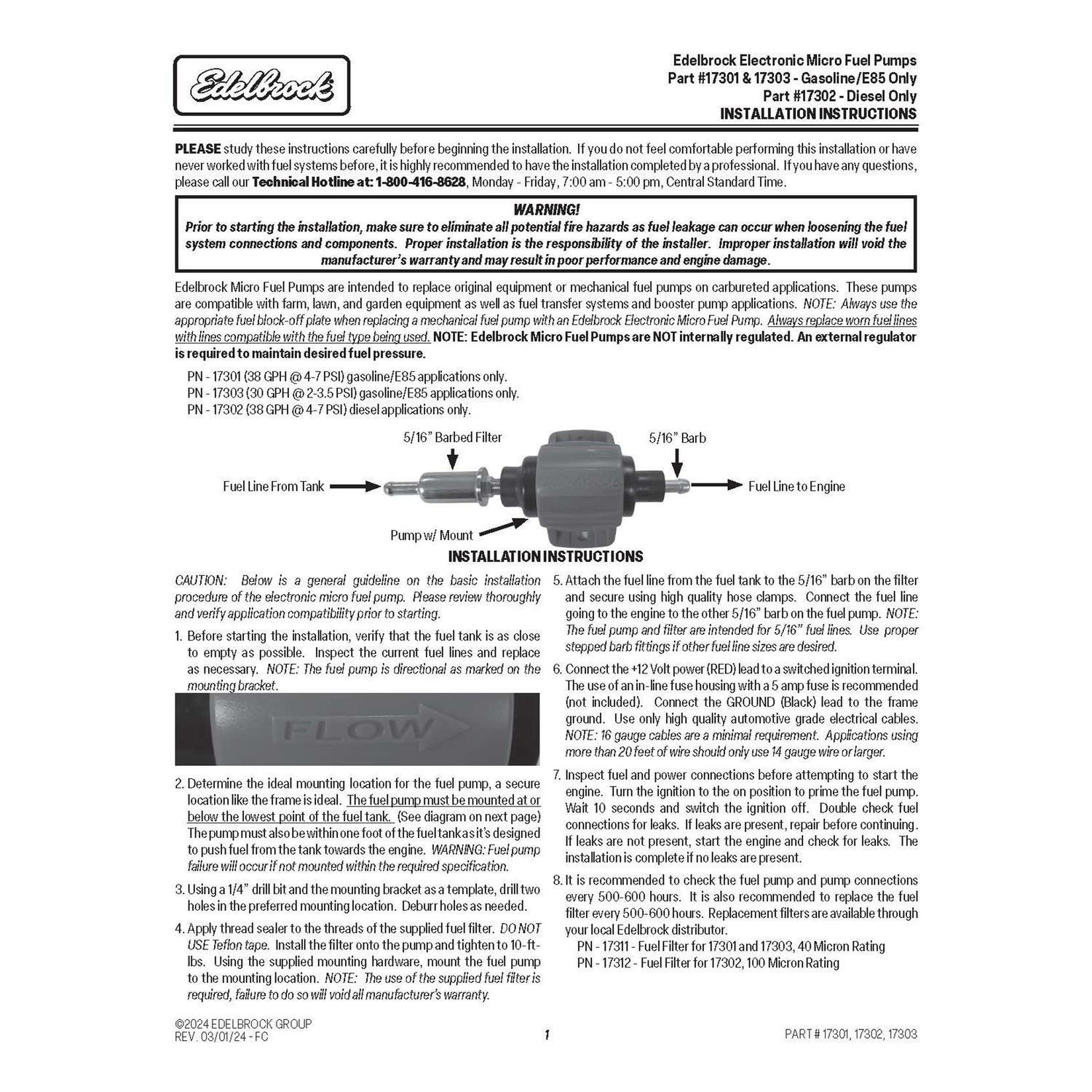 Edelbrock Fuel Filter for Micro Fuel Pumps - Diesel