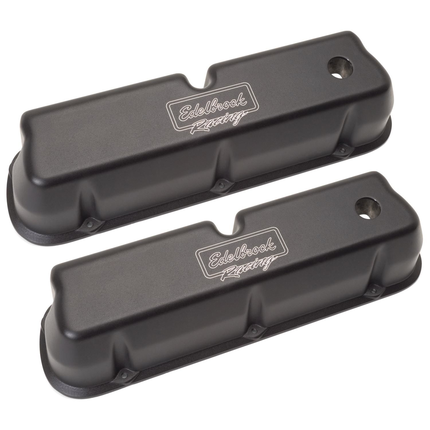 Edelbrock Black 41263 3.9in Victor Series Valve Cover 2 Pack