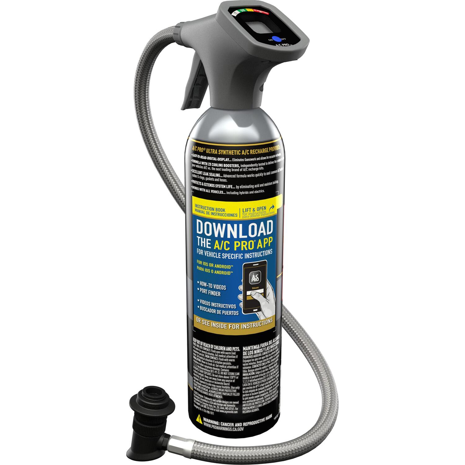 A/C Pro R-134a Refrigerant Kit with Stop Leak and Charging Hose 18oz