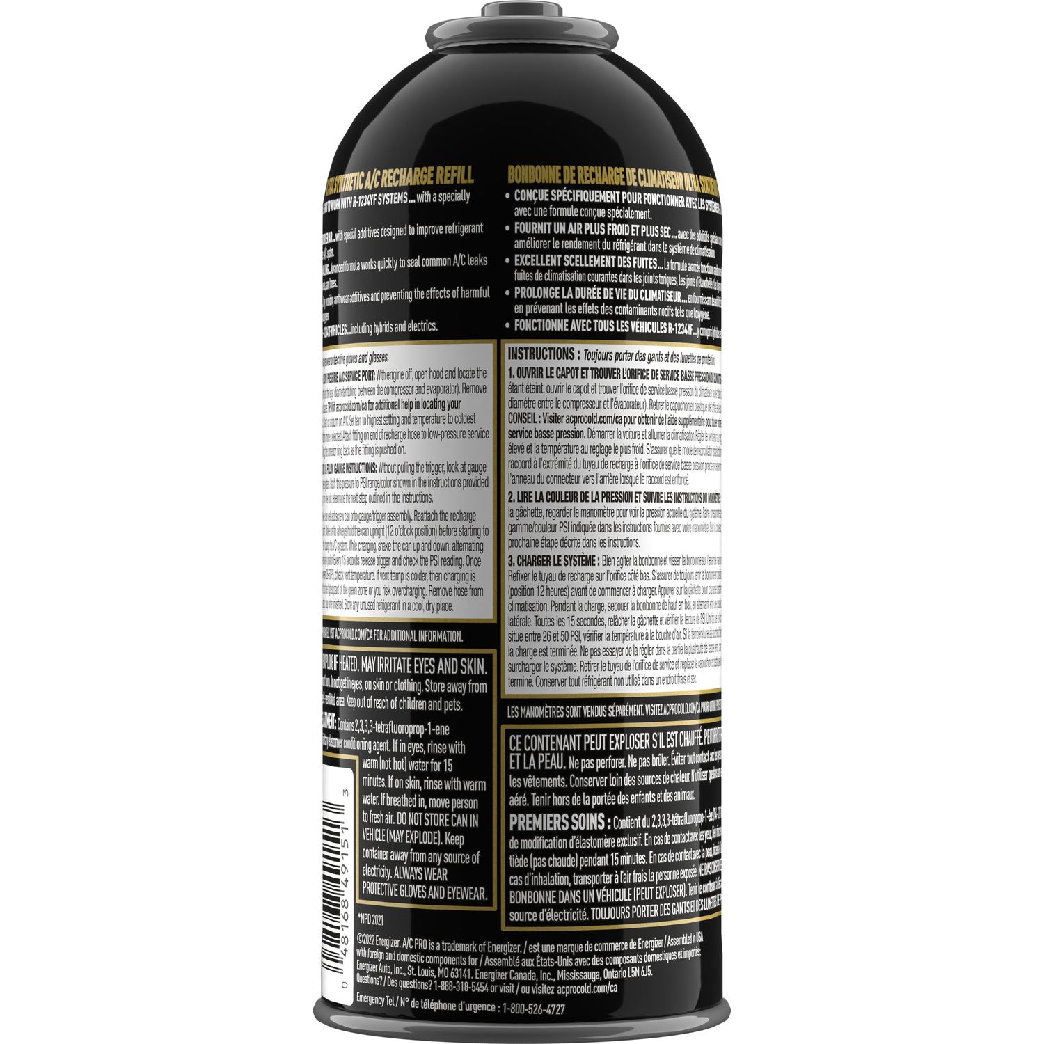A/C Pro R-1234yf Ultra Synthetic Refrigerant / Stop Leak 10oz