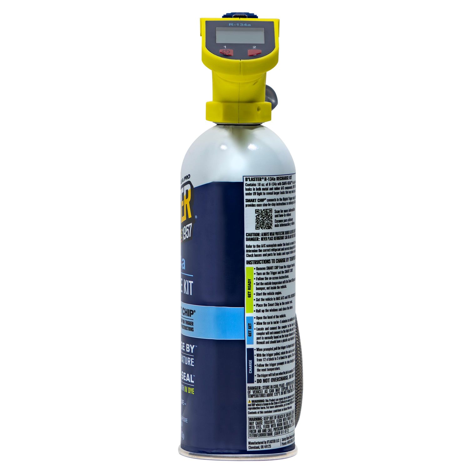 B'laster R-134a Refrigerant , Stop Leak , UV Dye with Charging Hose