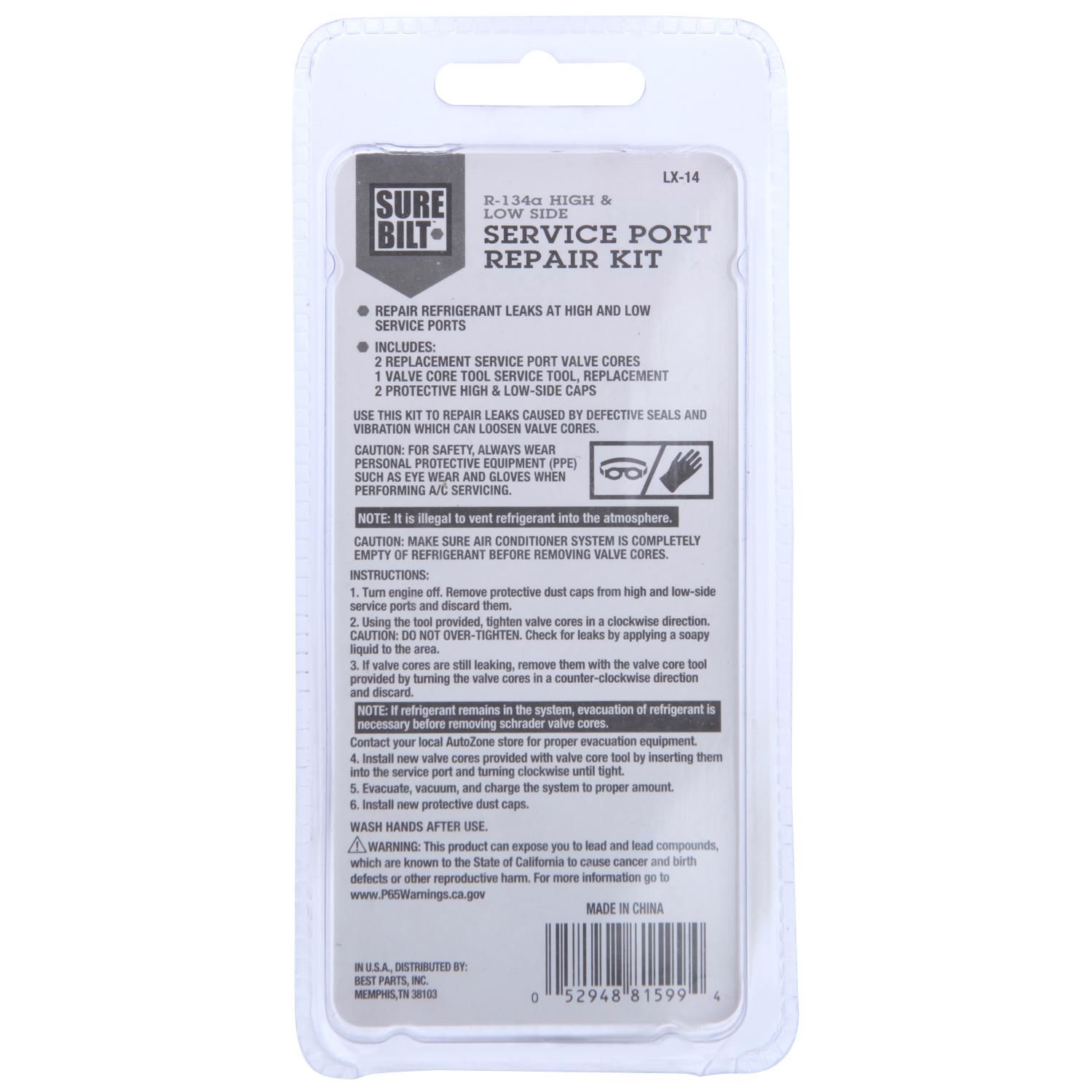 SureBilt R134a High and Low Side Service Port Repair Kit