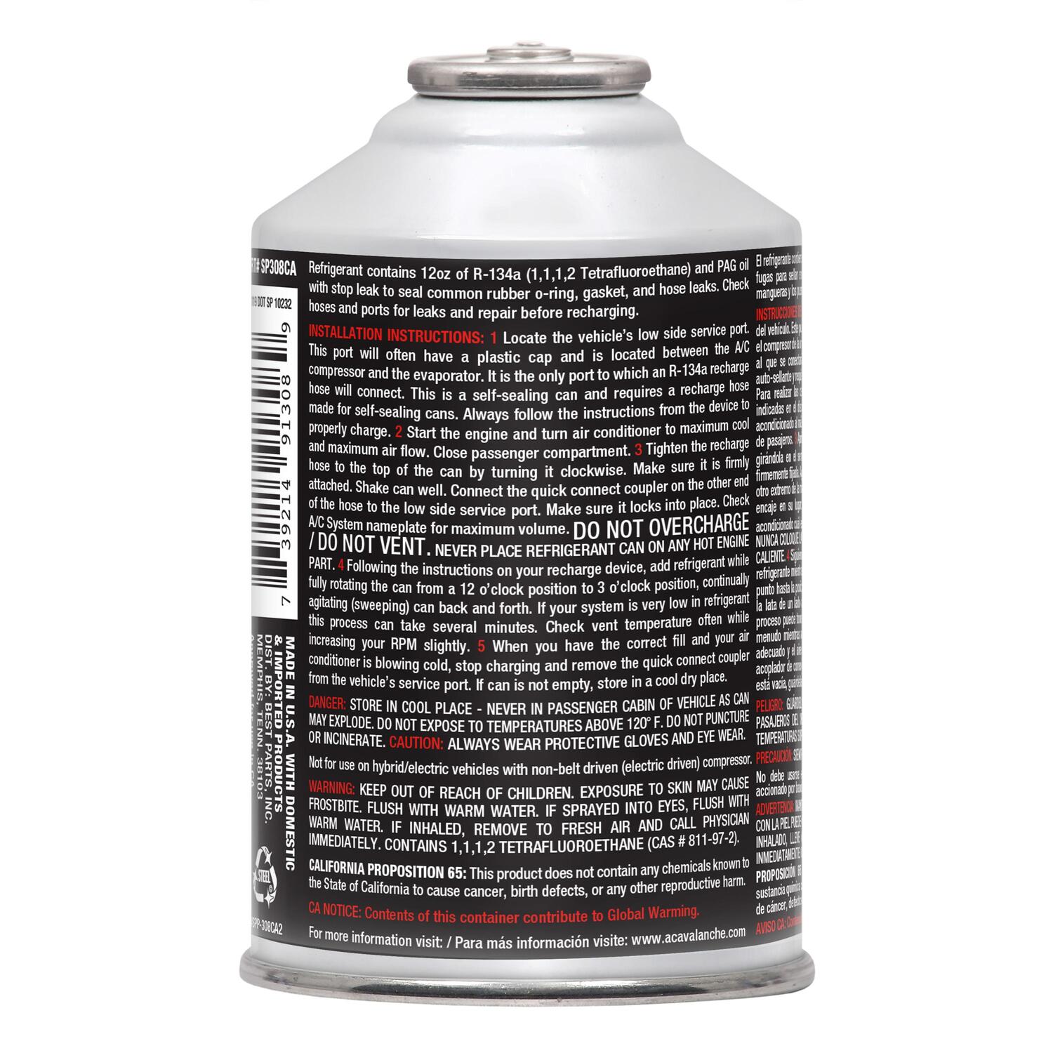 ShopPro R-134a Refrigerant with Stop Leak 12oz