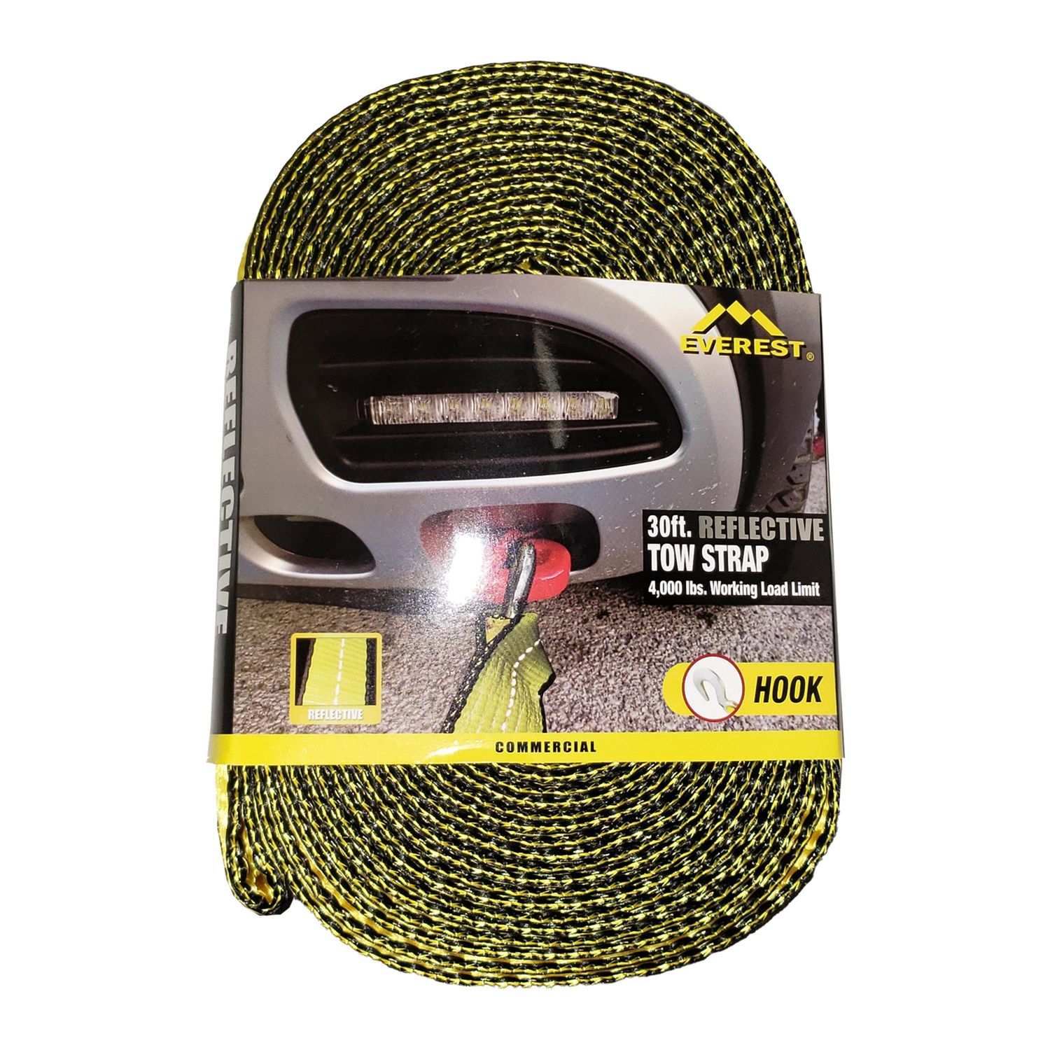 Everest 2in x 30ft 12,000lbs Yellow Tow Strap