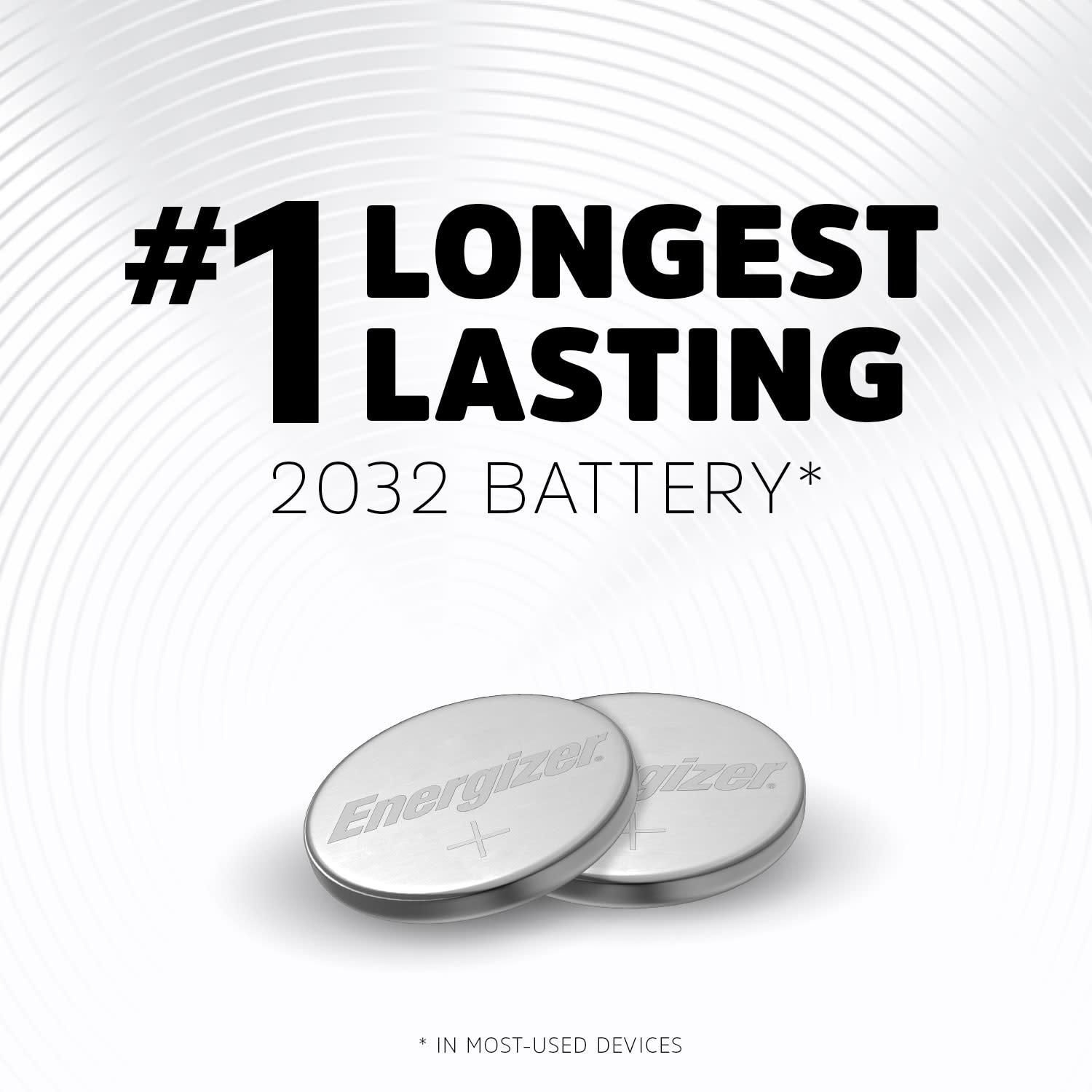 Energizer 2032 3 Volt Lithium Coin Battery 4 Pack
