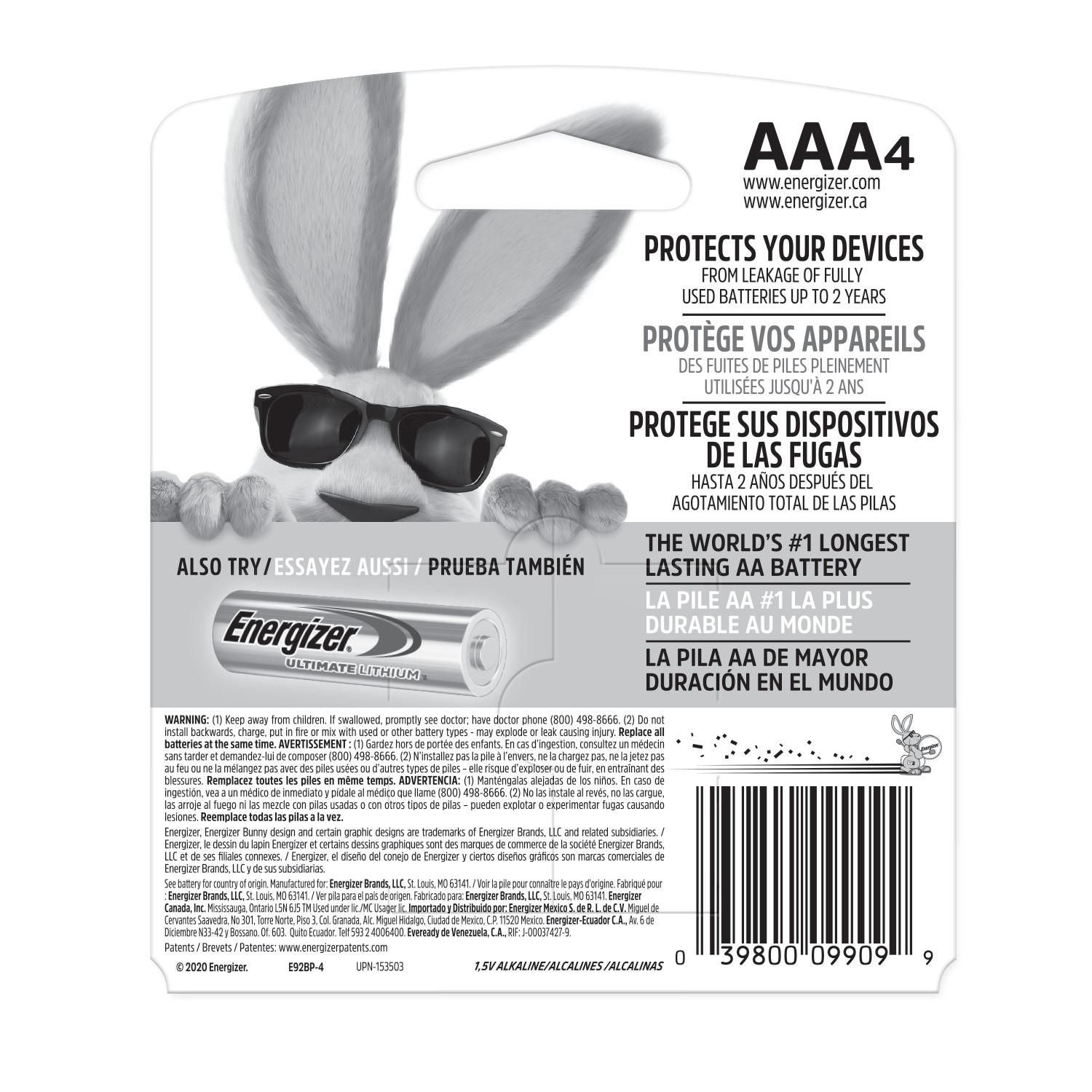 Energizer Aaa Battery 4 Pack