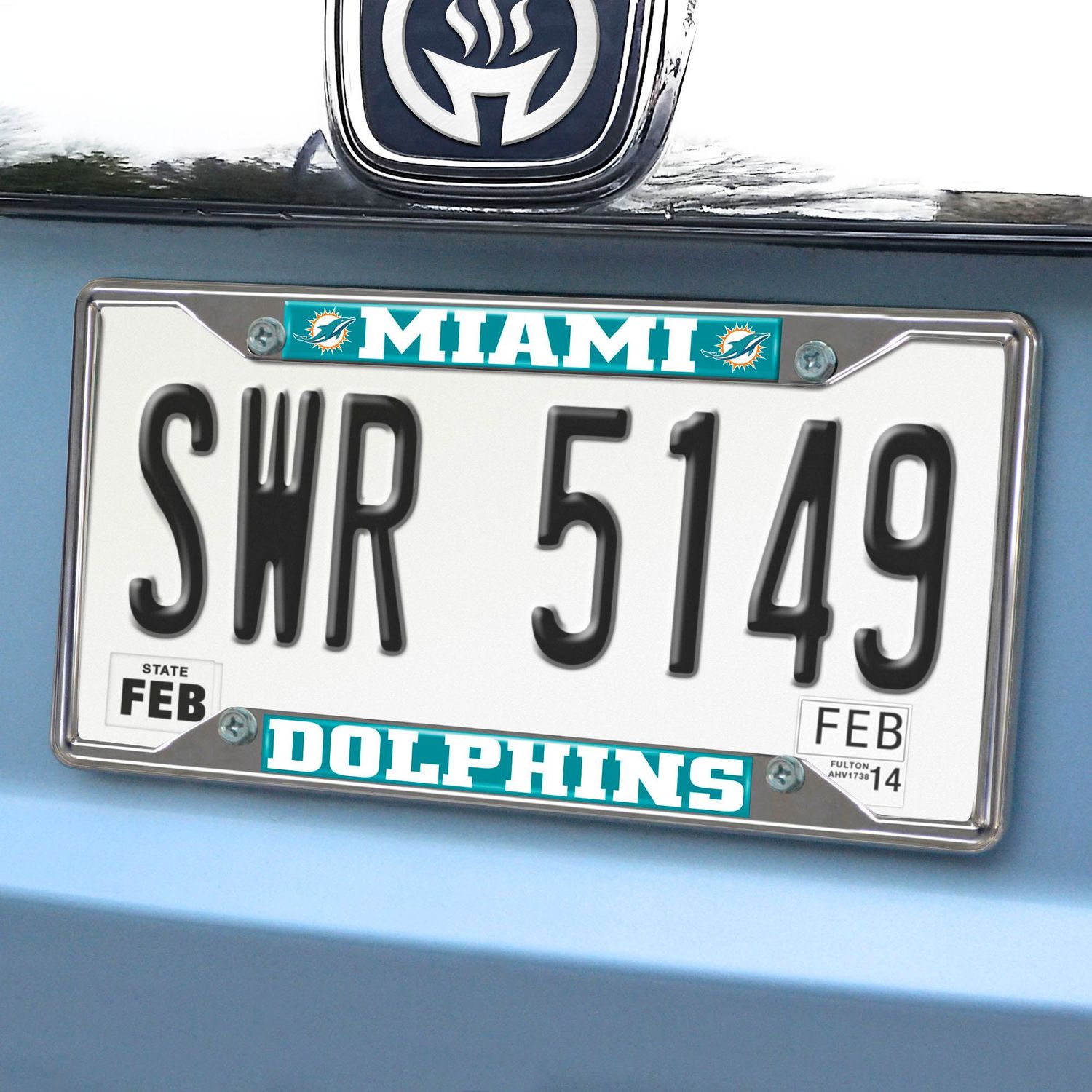 FANMATS Miami Dolphins Metal License Plate Frame