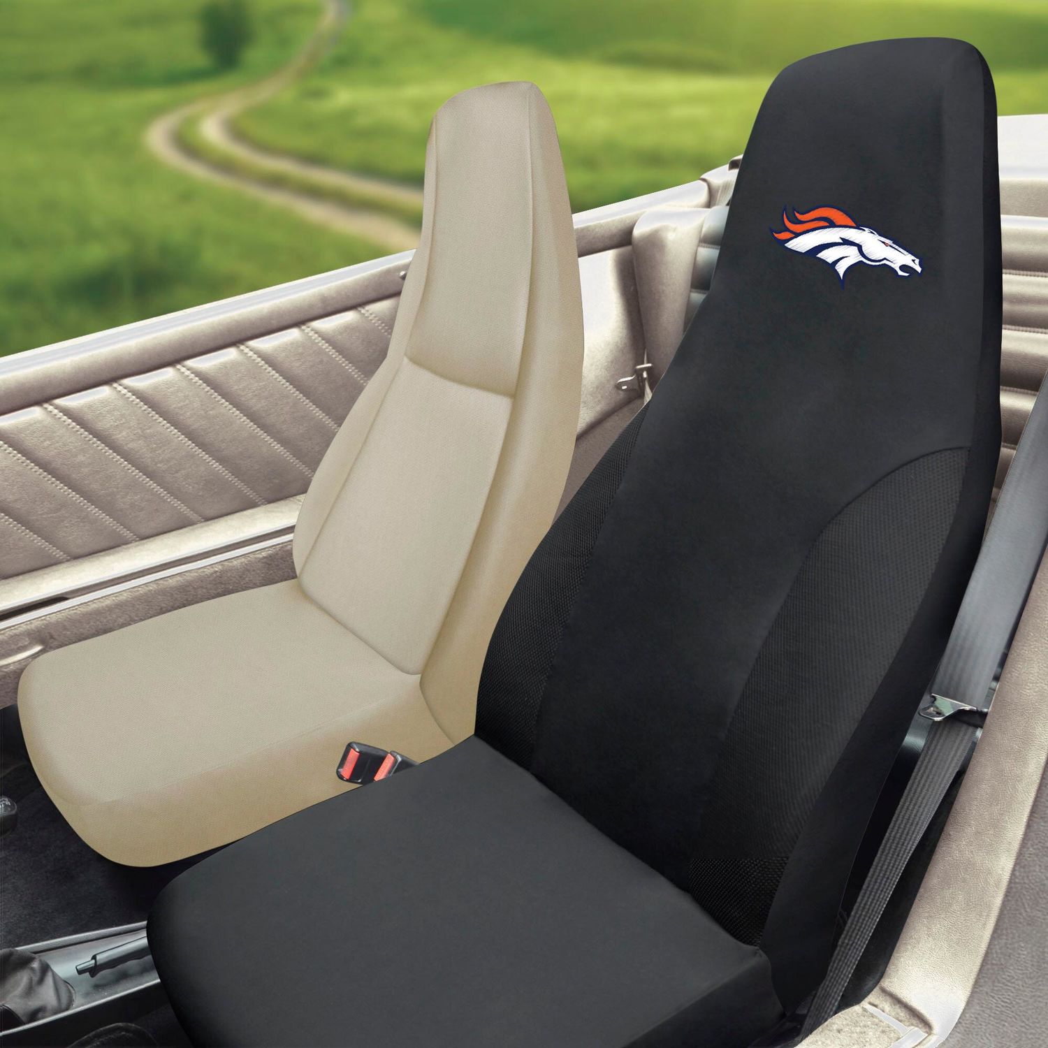 Denver Broncos 5 Seaters Car Seat Covers Universal Dustproof Car Floor Mats  Gift