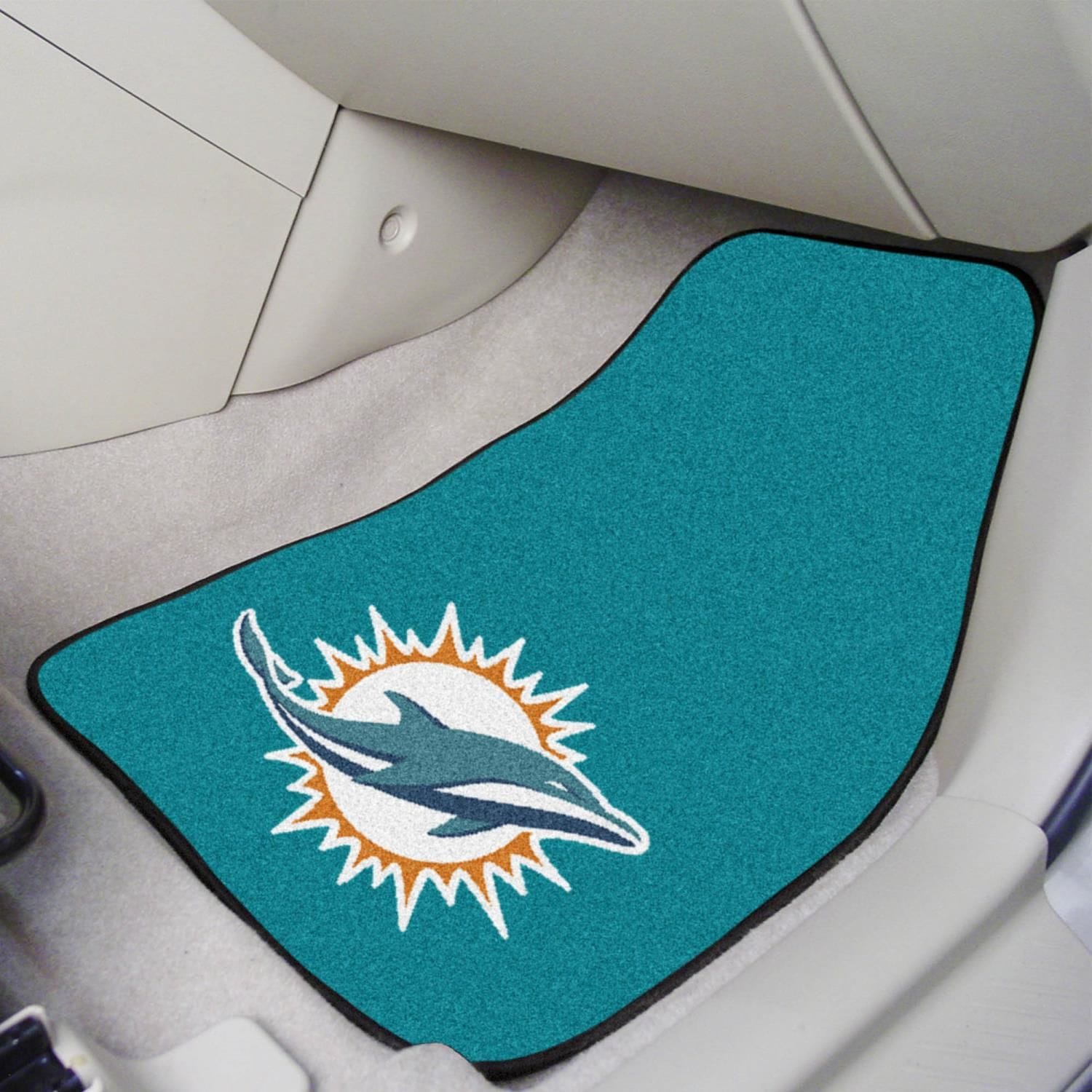 FANMATS Miami Dolphins Carpet Floor Mat 2 Piece