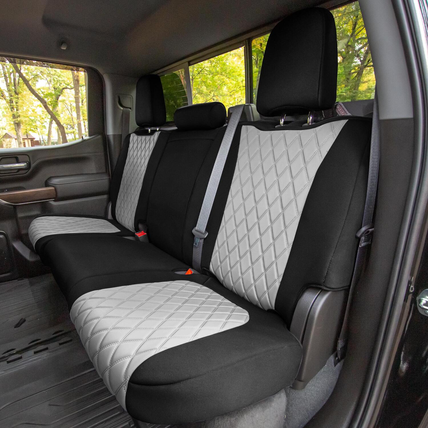 FH Group Gray Neoprene Full Seat Cover Set