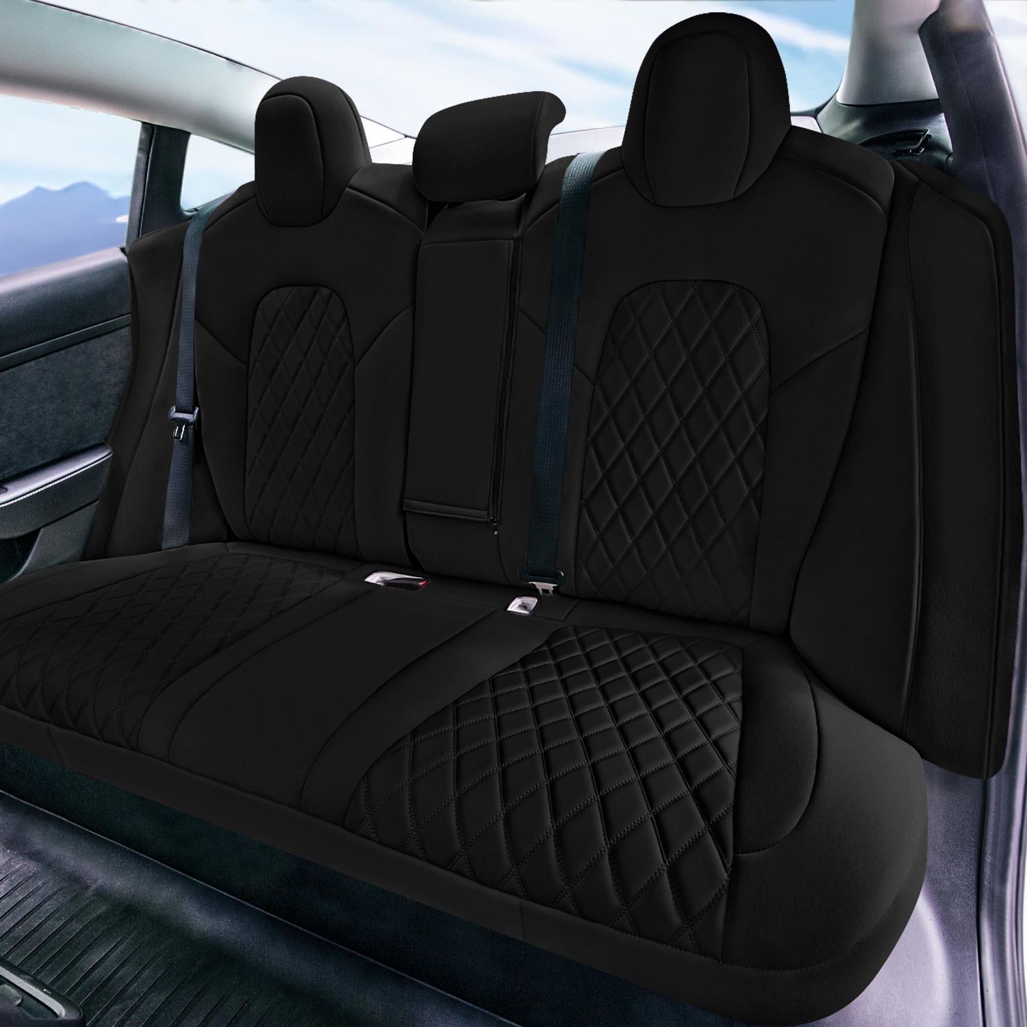 FH Group Black Custom Fit Neoprene Full Seat Cover