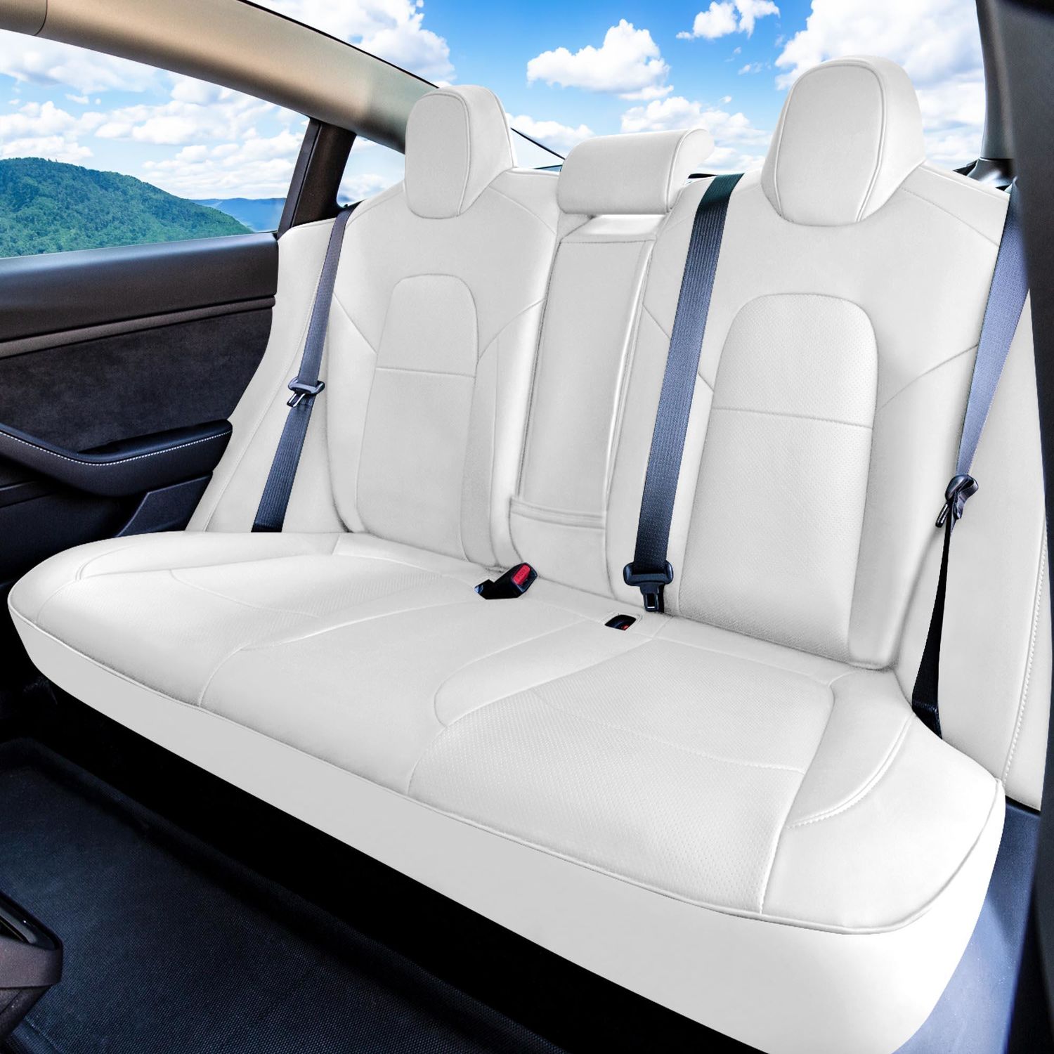 FH Group White Custom Fit Neoprene Rear Seat Cover