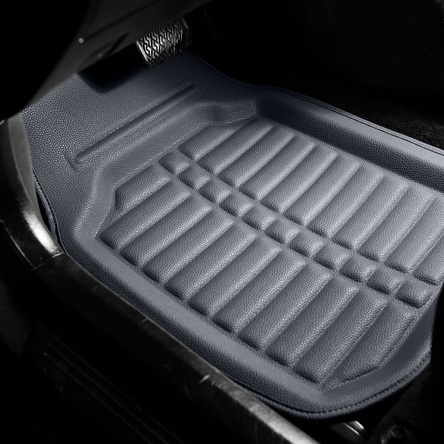 FH Group Gray Color-Trimmed Liners Non-Slip Car Floor Mats with