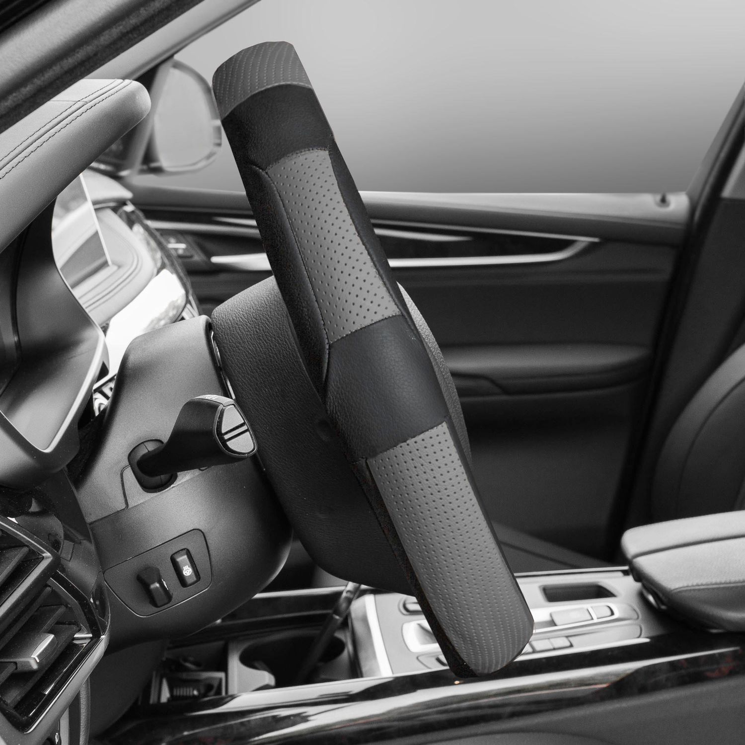 FH Group Deluxe Full Grain Genuine Leather Steering Wheel Cover