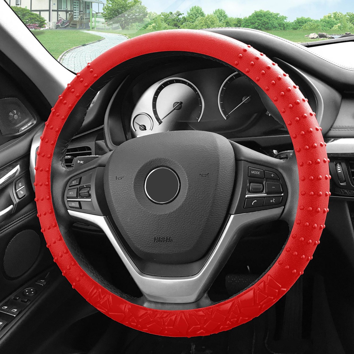 Red steering on sale wheel covers