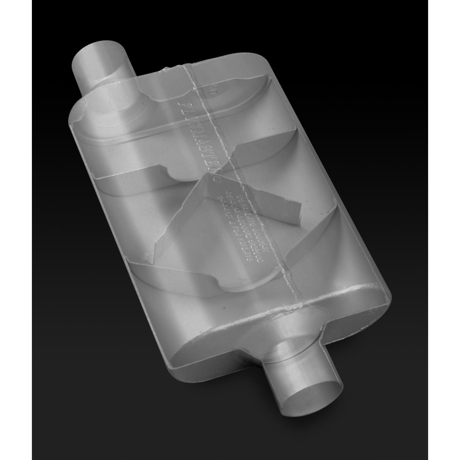 Flowmaster 40 Series 2 1/2in Offset Inlet x 2 1/2in Center Outlet Reflection Performance Muffler