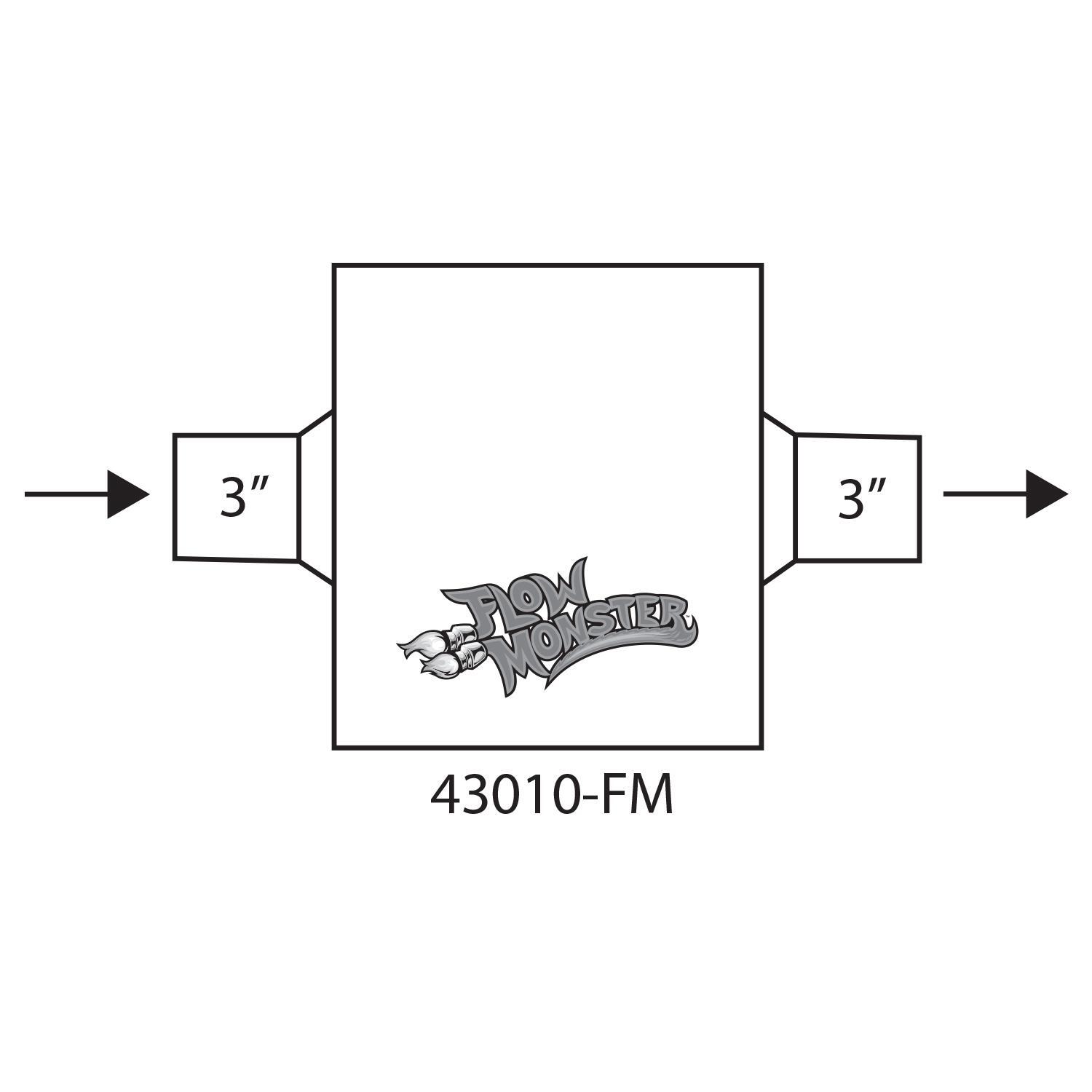 Flowmaster 3in Center Inlet 3in Center Outlet Aggressive Sound 1 ...