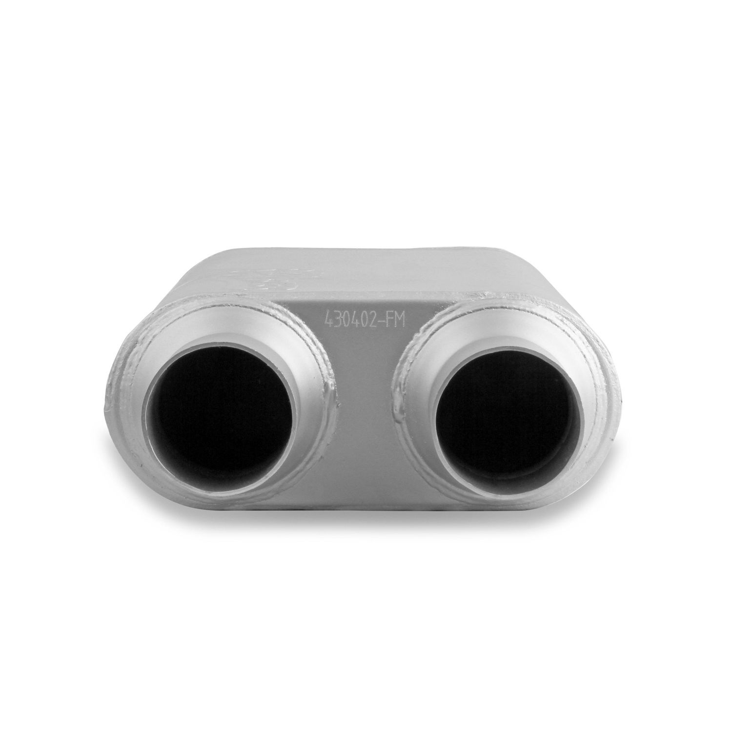 Flowmaster 3in Center Inlet 2 1/2in Dual Outlet Aggressive Sound 2 Chamber Muffler