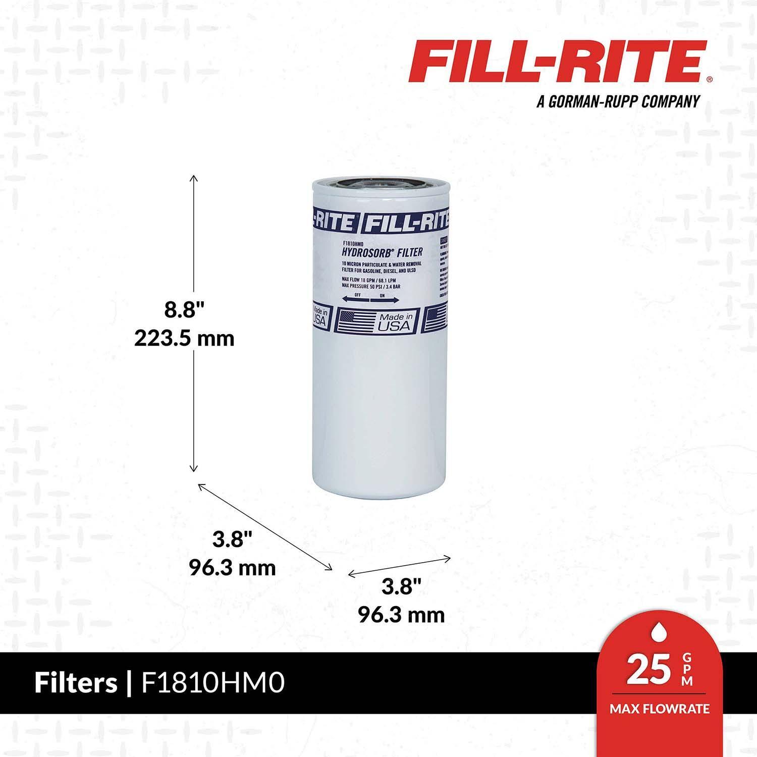 Fill-Rite Filter Element Insert, Spin On, Removes Water Particulates