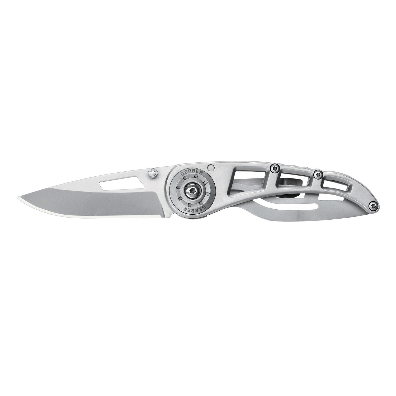 Gerber Knives Ripstop I Silver Plain Edge Drop Point, EAB Mini Hills ...