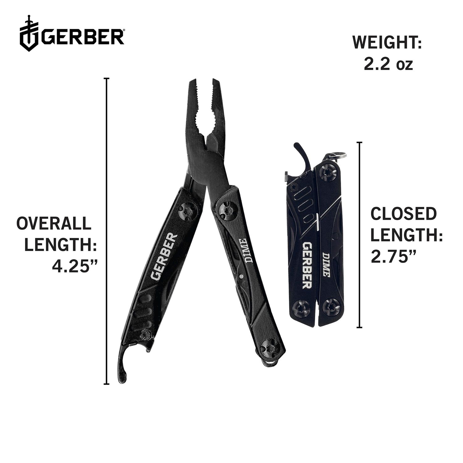 Gerber Knives Black Dime Needle Nose Multi-Tool