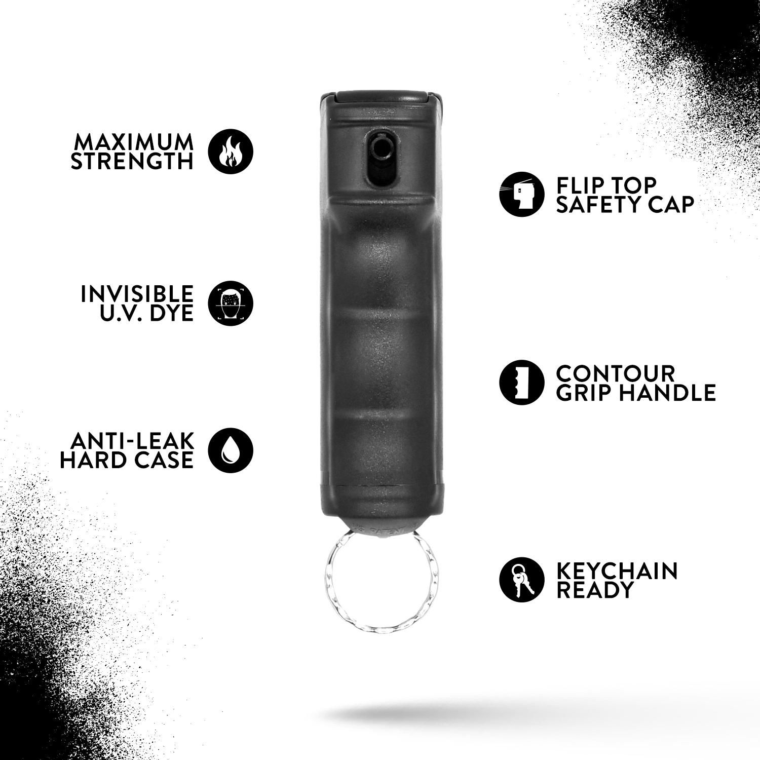Guard Dog Security Black 16ft Range FlipTop Max Strength Mini Pepper Spray