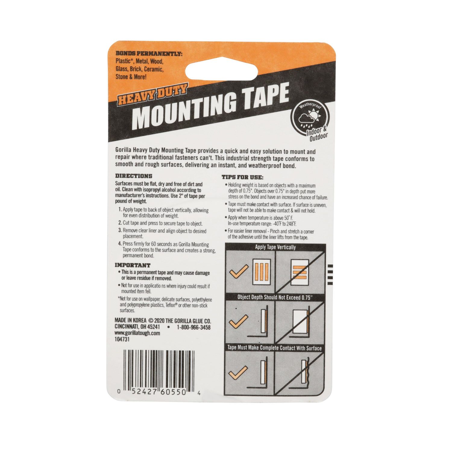 Gorilla Heavy Duty Double Sided Mounting Tape