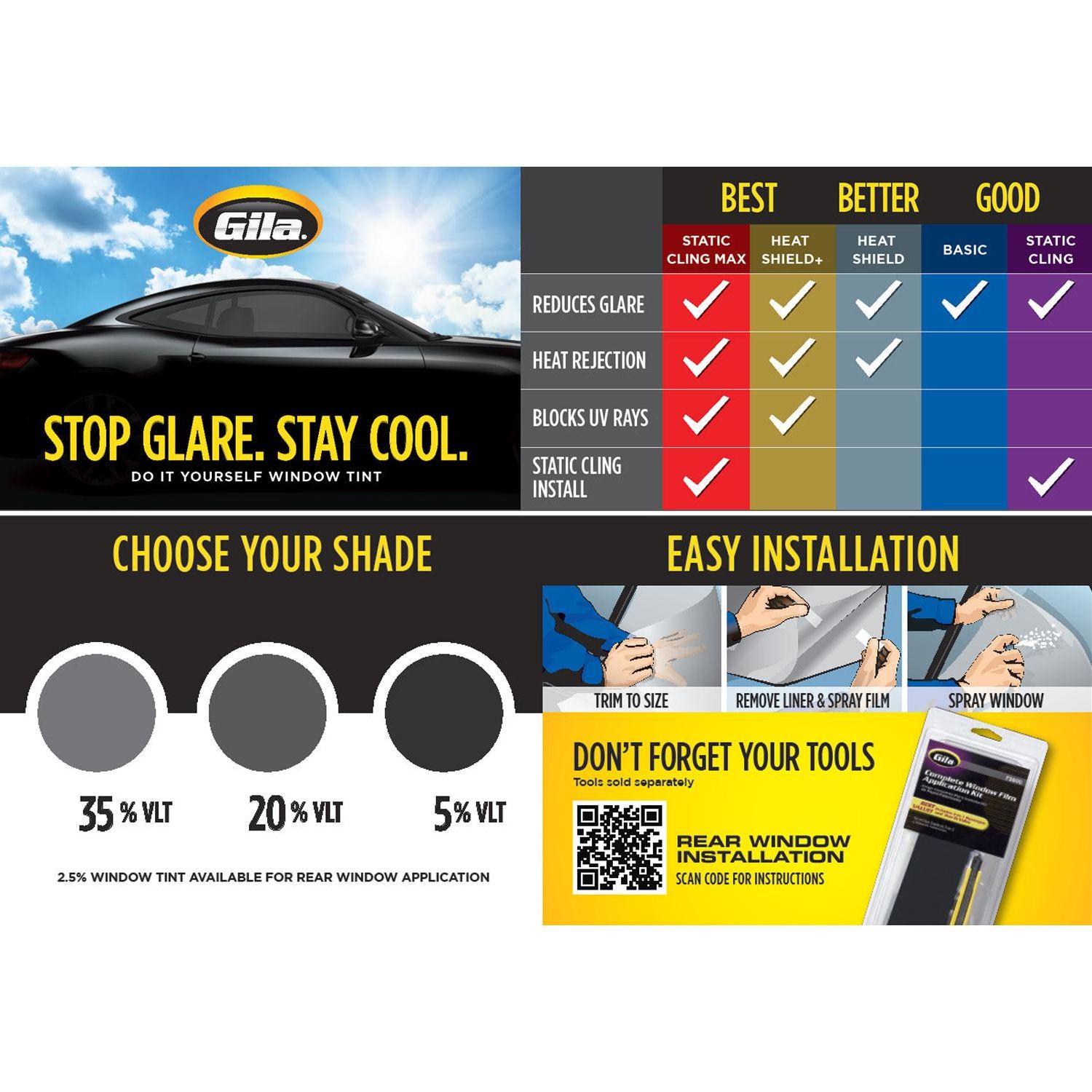 Gila 35 Smoke Heat Reflective Window Tint
