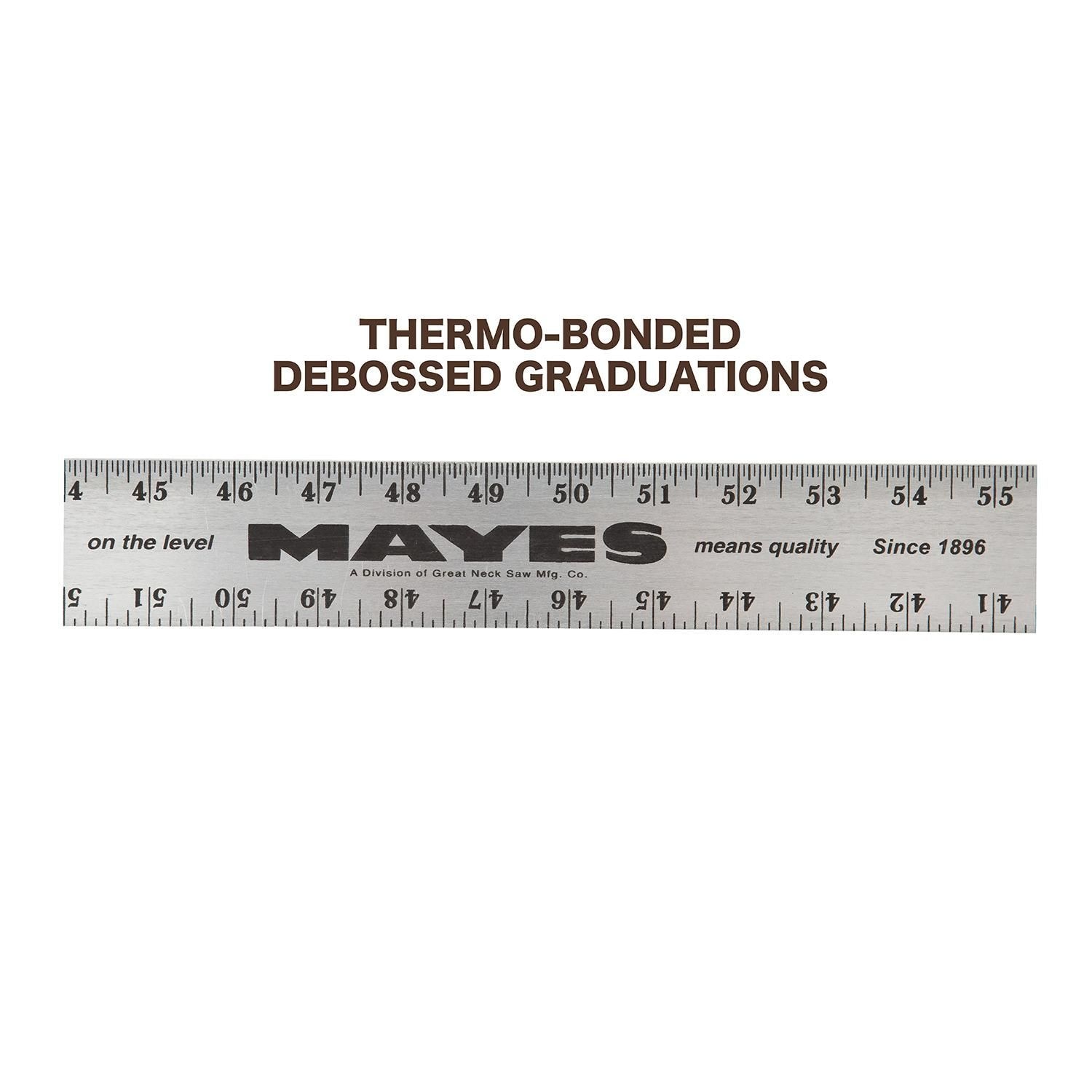 Mayes 10186 Straight Edge Aluminum Ruler (12 Inch x 1 Inch)