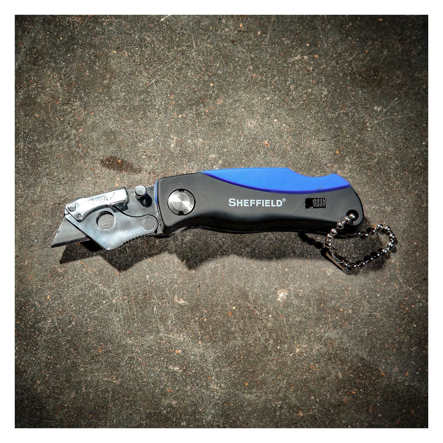 Sheffield 12125 Mini Quick Change Folding Utility Knife, Comes with 6 Mini  Blades, Outdoor Knife, Key Chain Utility Knife, Lightweight Cardboard  Cutter Tool - Utility Knives 