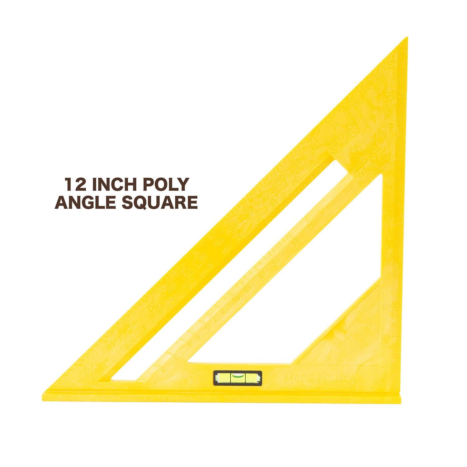 Mayes 12in Polystyrene Angle Square with Level Vial