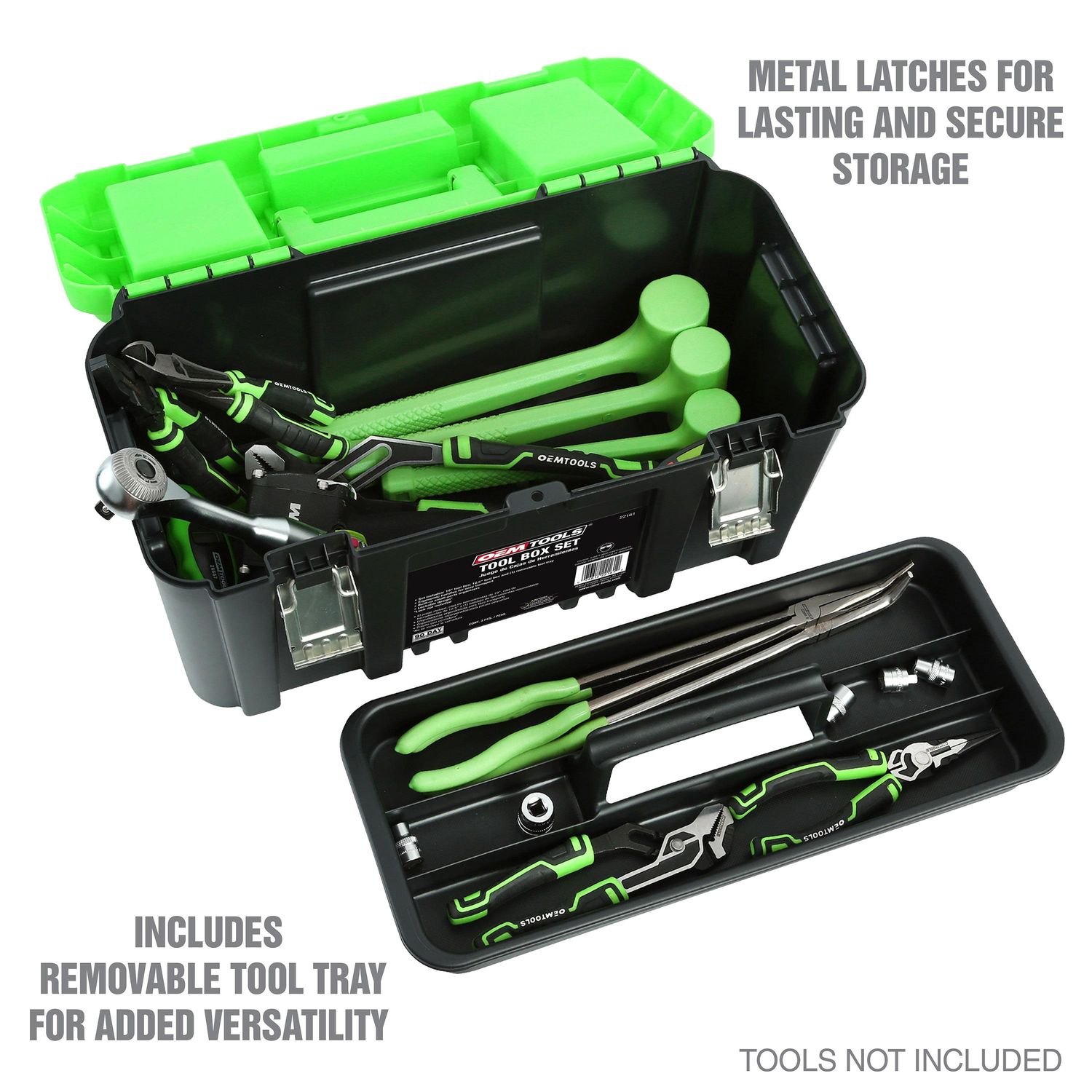 OEMTOOLS 19.3 in. Tool Box Black/Green - Ace Hardware