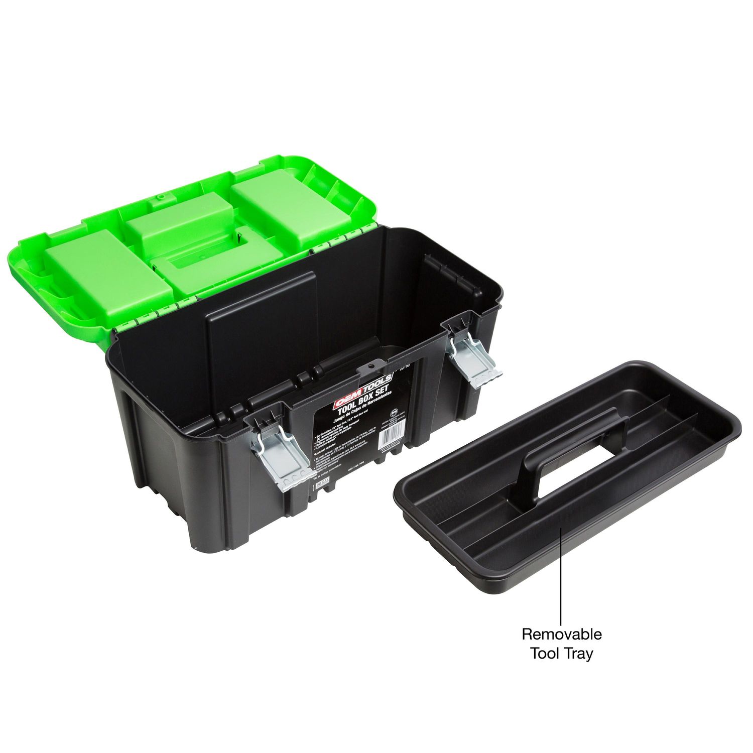 OEMTOOLS Tool Box Set with Removable Tool Tray and Bonus Tool Box 3 Piece