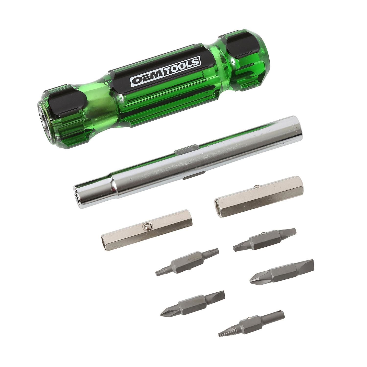OEMTOOLS 13in1 MultiBit Screwdriver, Nut Driver and Schrader Valve Tool