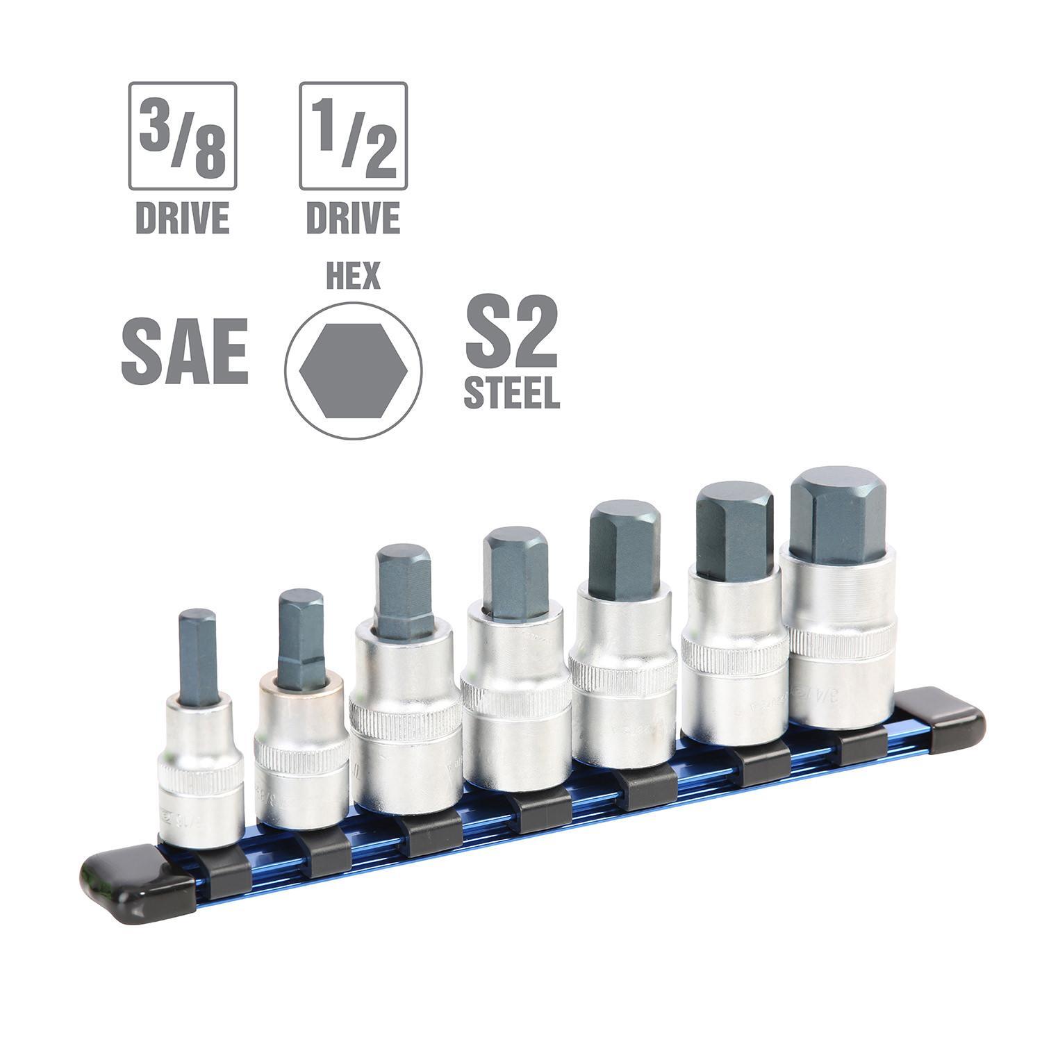OEMTOOLS SAE Hex Bit Socket Set 7 Piece