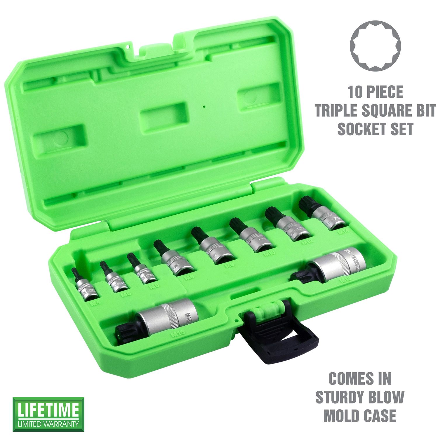 OEMTOOLS Triple Square Bit Socket Set 10 Piece