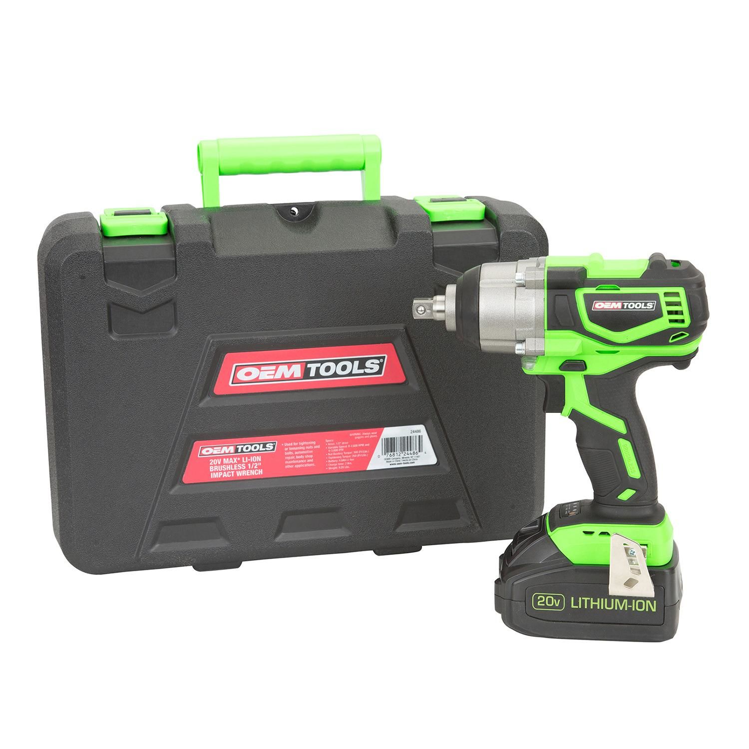 OEMTOOLS 20 Volt 1/2in Max Lithium Ion Brushless Impact Wrench