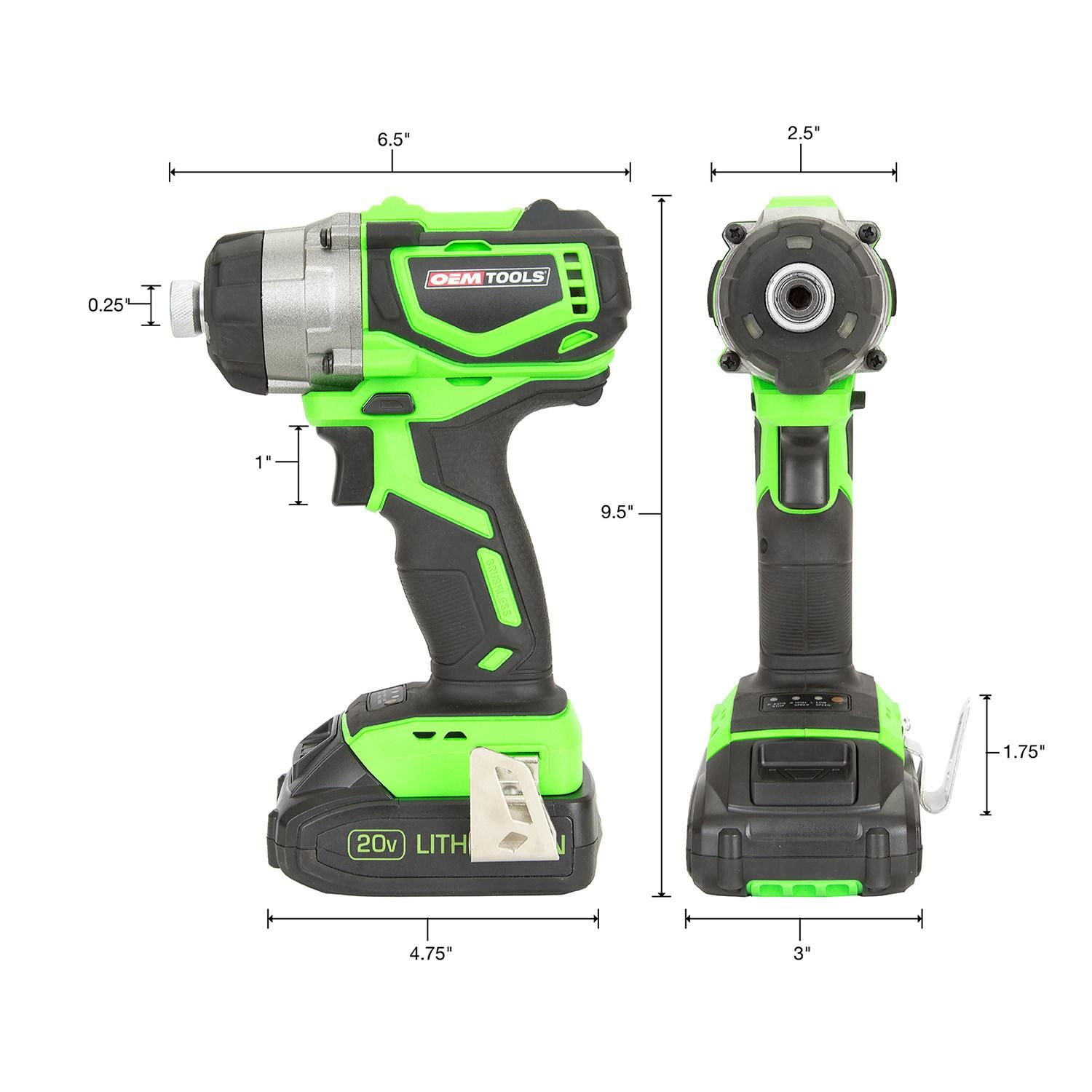 OEMTOOLS 3/8in Drive 20 Volt Lithium Ion Cordless Drill